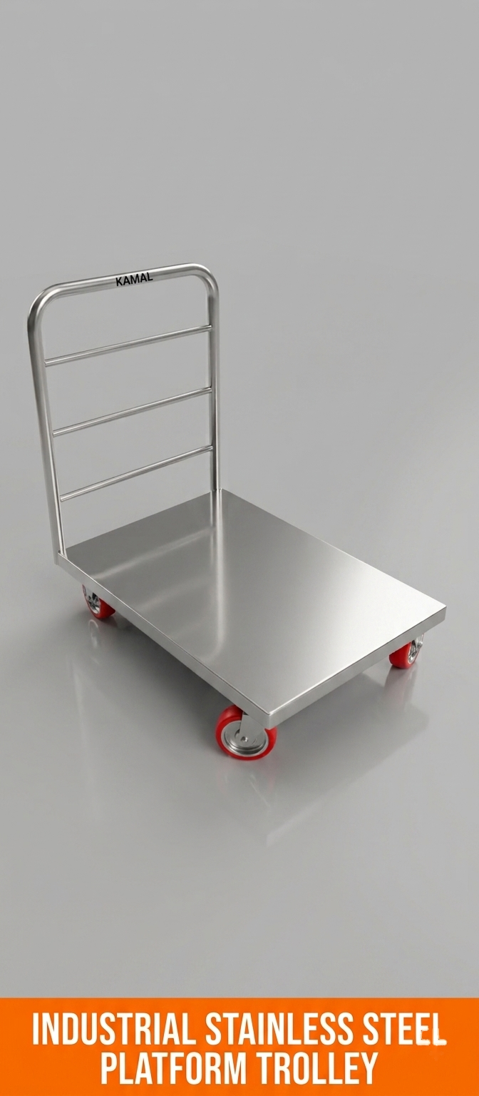 Industrial stainless steel platform trolley
